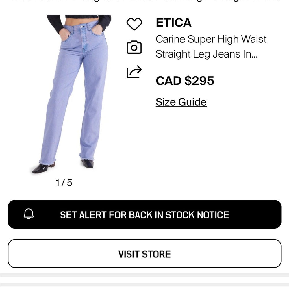 Etica Blue cyclone violent Women's High Waist Straight Jeans